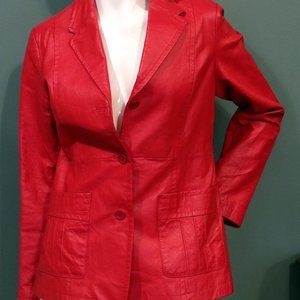Red Leather Lined Jacket
